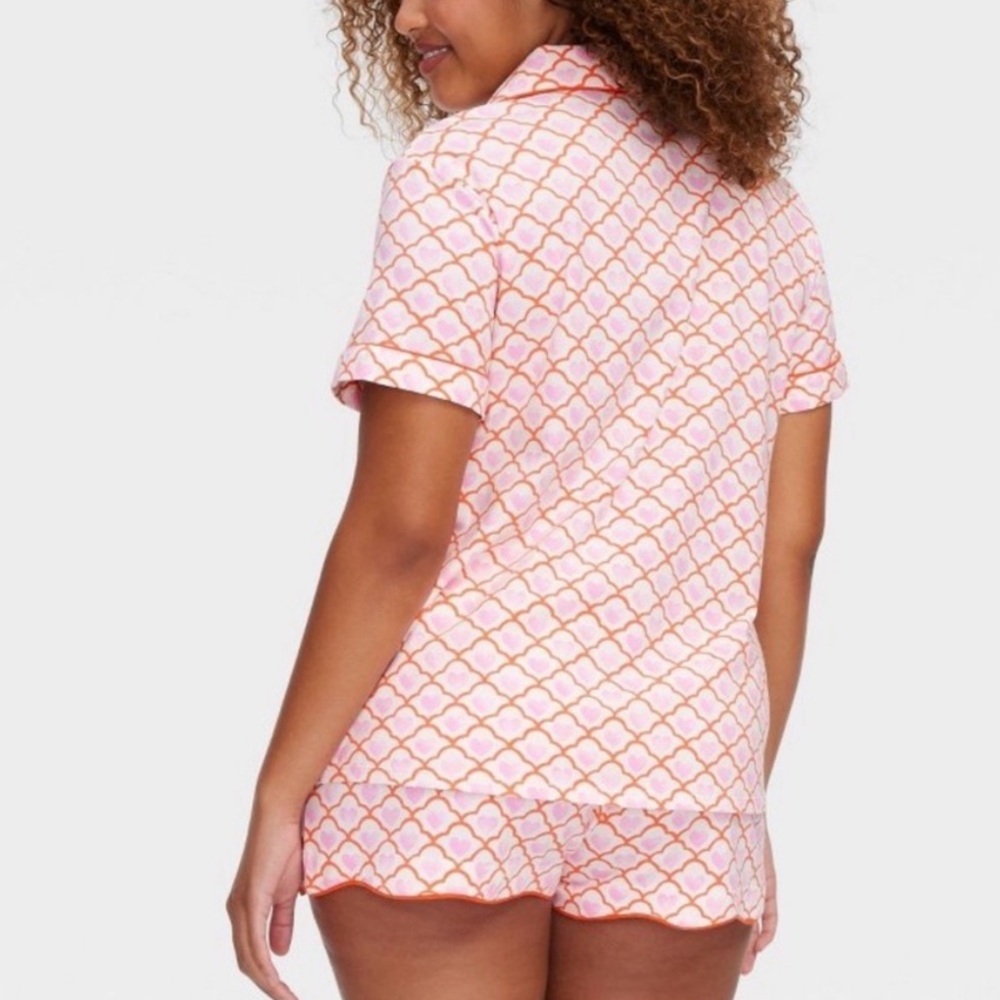 Roller Rabbit x Target Geo Hearts Button Down Shirt & Shorts Pajama Set - Picture 2 of 3